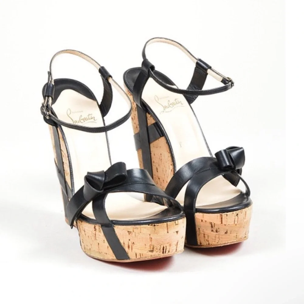 🌹Christian Louboutin Miss Cristo 140      Wedge Heel 🌹 - Picture 2 of 13